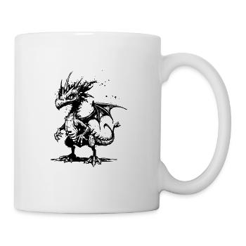 Cooler kleiner vintager Drache mit Flügel - Tasse - Weiß - Rechts