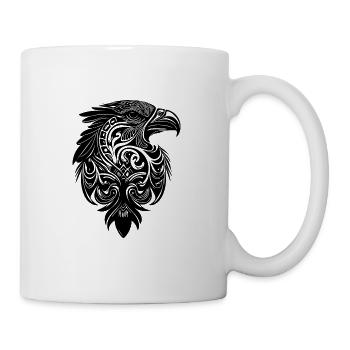 Adler in Vintage Tribal Tattoo Feder Style - Tasse - Weiß - Rechts