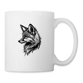 Süsser eleganter Fuchs in Tattoo Tinte - Tasse - Weiß - Rechts