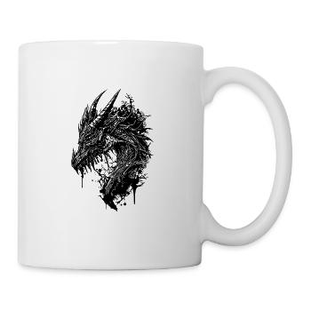 Gruseliger vintager Drache - Tasse - Weiß - Rechts