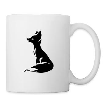 Eleganter niedlicher Fuchs Tattoo Style Porträt - Tasse - Weiß - Rechts