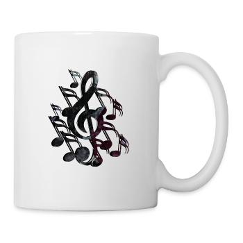 Notenschlüssel Noten - Tasse - Weiß - Rechts