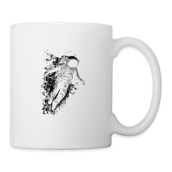 Grunge Astronaut in Unendlichkeit des Weltraum - Tasse - Weiß - Rechts