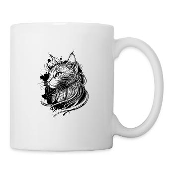 Süsse Space Katze im Tattoo Style - Tasse - Weiß - Rechts