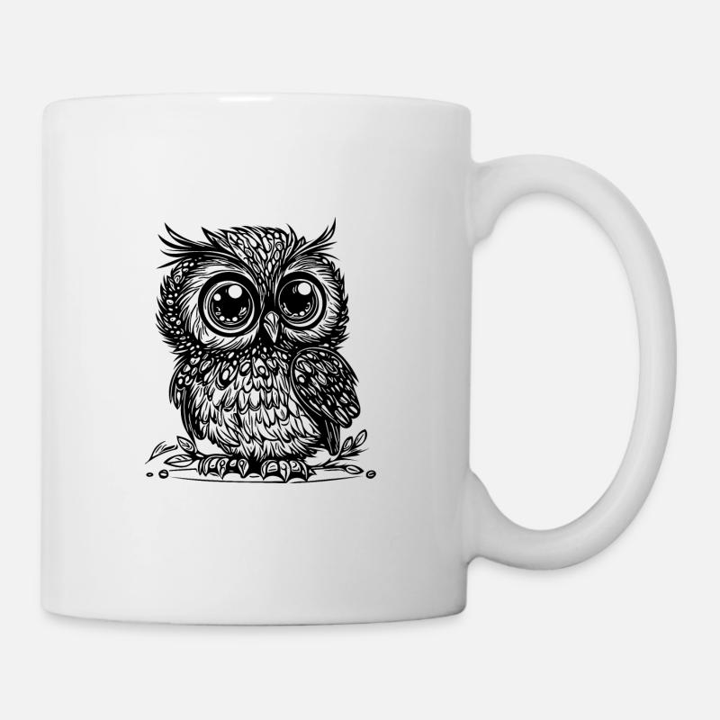 Hibou mignon - Petit Hibou - Mug blanc - blanc