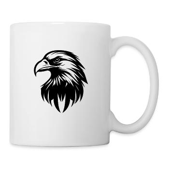 Elegant eagle logo in tattoo style - Mug - white - Right