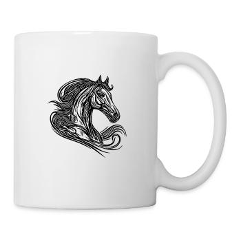 Stallion portrait with elegant mane in the wind - Mug - white - Right