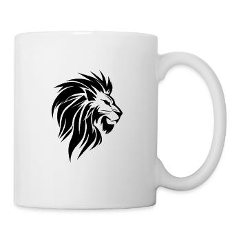Evil Lion Head Tattoo Style Elegant Mane - Mug - white - Right