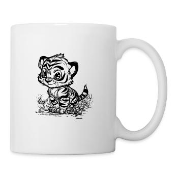 Cute little tiger with cute stripe pattern - Mug - white - Right