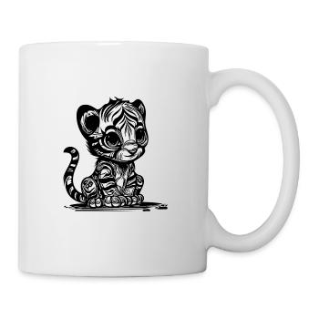 Small tiger with cute striped pattern - Mug - white - Right
