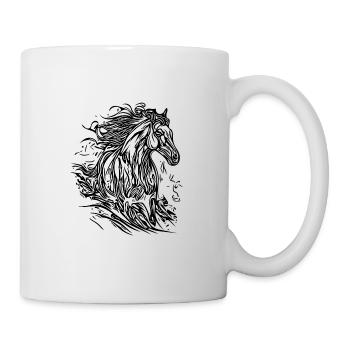 Galloping stallion with elegant mane in the wind - Mug - white - Right