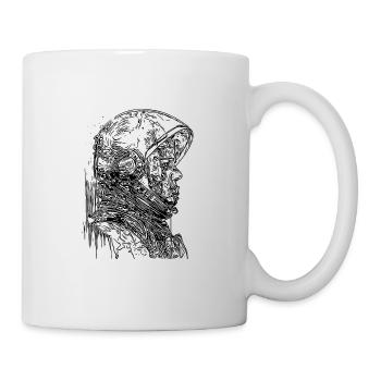 Cool vintage astronaut with open helmet - Mug - white - Right