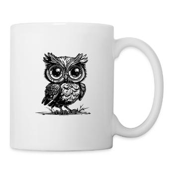 Wald Eule mit großen Augen - Tasse - Weiß - Rechts