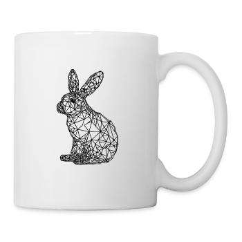 Cute Geometric Rabbit Small Lines Rabbit - Mug - white - Right