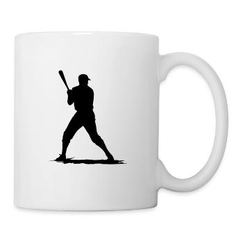 Baseball player with baseball bat - Mug - white - Right