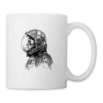 Vintager Kosmonaut mit geschlossenem Helm - Tasse - Weiß - Rechts
