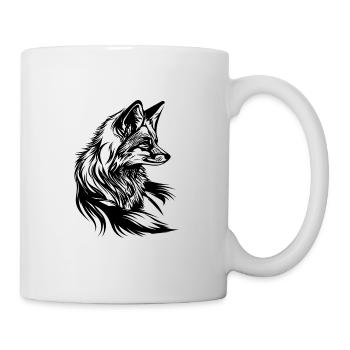 Petit renard mignon portrait tatouage encre - Mug blanc - blanc - Droite
