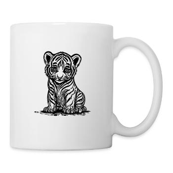 Cute little tiger with elegant striped pattern - Mug - white - Right