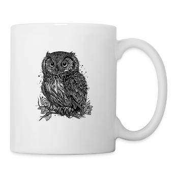 Wald Eule Natur Motiv für Eule Liebhaber - Tasse - Weiß - Rechts