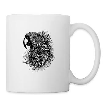 Perroquet Vintage Portrait d’oiseau Dessin - Mug blanc - blanc - Droite