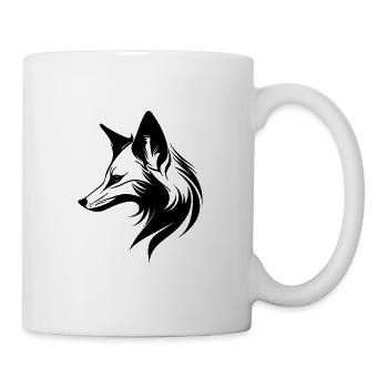 Fuchs Porträt in fliessenden Linien Style - Tasse - Weiß - Rechts