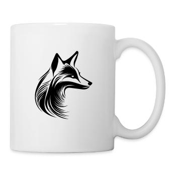 Beautiful tattoo fox portrait - Mug - white - Right