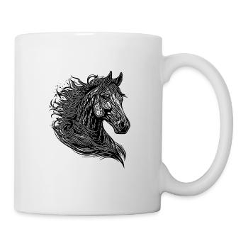 Galloping stallion with elegant mane in the wind - Mug - white - Right