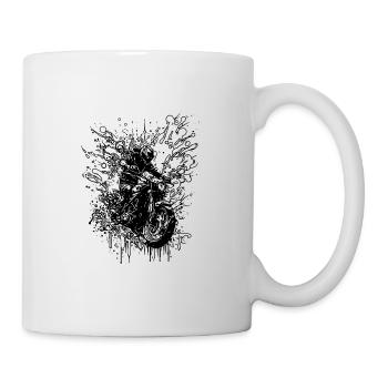 Moto Off-Road Tattoo Splash Style - Mug blanc - blanc - Droite