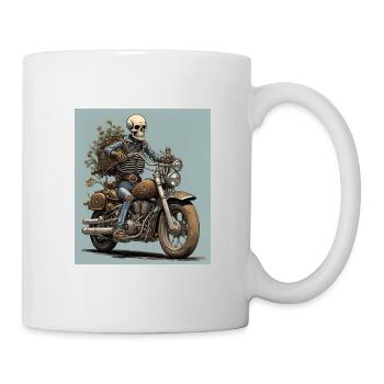 Skeleton Bones & Flowers Biker - Mug blanc - blanc - Droite