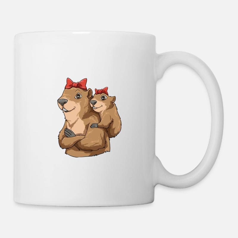 Murmeltier Mama - Tasse - Weiß