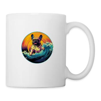 Super Cute Niedliche Bulldogge Mops Hund - Tasse - Weiß - Rechts