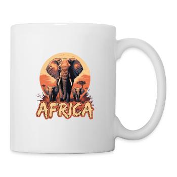 Elefant Afrika Safari - Tasse - Weiß - Rechts