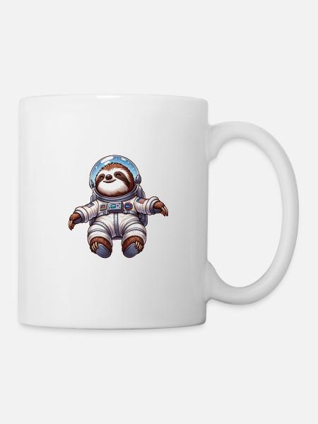 Faultier Schwerelosigkeit Abenteuer Astronaut - Tasse - Weiß
