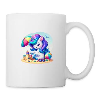 Einhorns Abenteuer am Sonnenstrand - Tasse - Weiß - Rechts