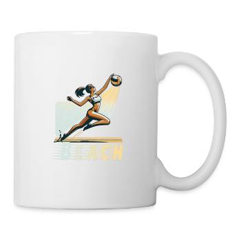 Beach Volleyball - Tasse - Weiß - Rechts