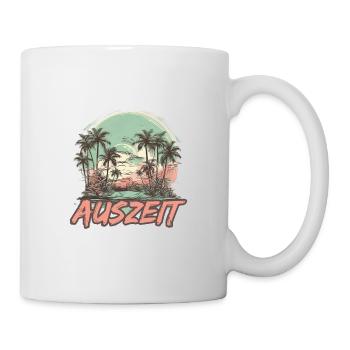 Auszeit Urlaub Strand - Tasse - Weiß - Rechts