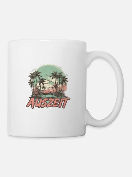 Auszeit Urlaub Strand - Tasse - Weiß