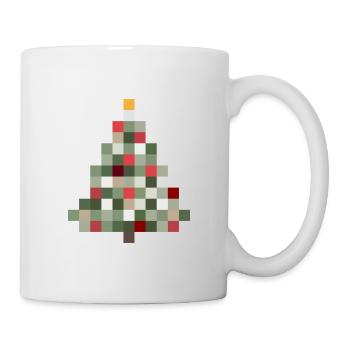 Arbre de Noël rétro 8 bits Noël - Mug blanc - blanc - Droite
