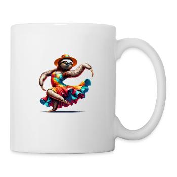 Tanzendes Faultier Tanz Tanzen Tänzer - Tasse - Weiß - Rechts