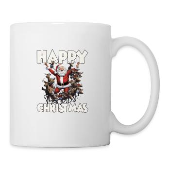 Happy Christmas Nikolaus Weihnachten Rentier - Tasse - Weiß - Rechts