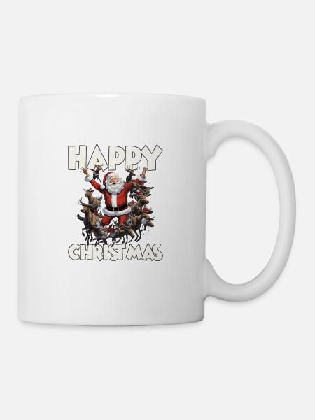 Happy Christmas Nikolaus Weihnachten Rentier - Tasse - Weiß