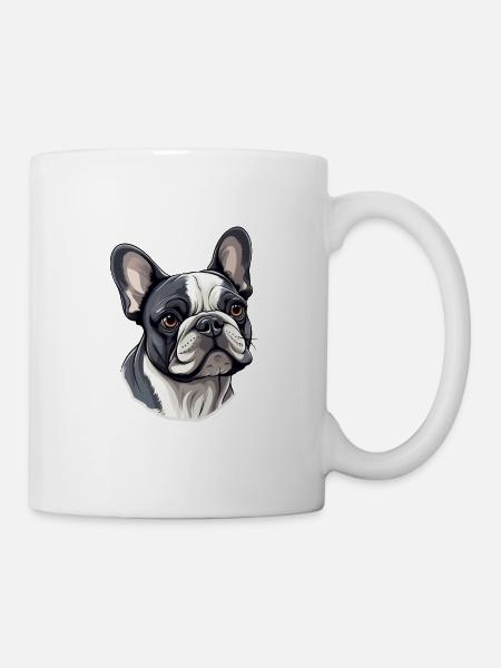 Französische Bulldogge Hund Mops - Tasse - Weiß