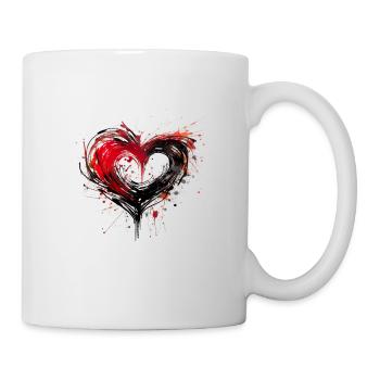 Kunst Herz Liebe Liebesbeweis Gefühle - Tasse - Weiß - Rechts