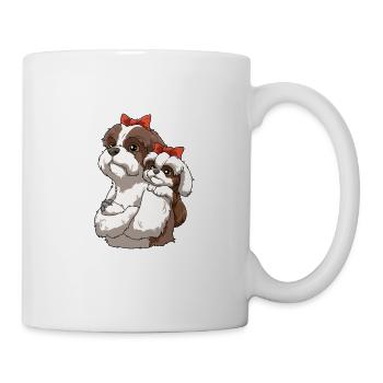 Shih Tzu Hund Hunderasse Löwenhund - Tasse - Weiß - Rechts