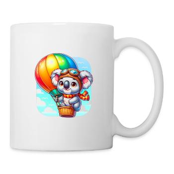 Koala fliegt im Heißluftballon für Koala Fan - Tasse - Weiß - Rechts