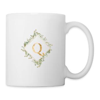 Q Monogramme Couronne d’Eucalyptus - Mug blanc - blanc - Droite