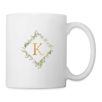 K Monogram Eucalyptus Wreath - Mug - white - Right