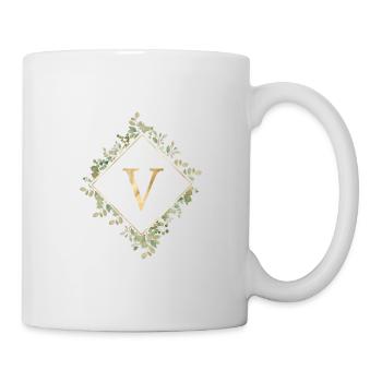 V Monogram Eucalyptus Wreath - Mug - white - Right