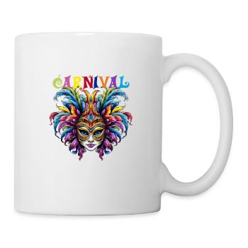 Fasching Karneval Venezianische Maske - Tasse - Weiß - Rechts
