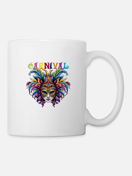 Fasching Karneval Venezianische Maske - Tasse - Weiß